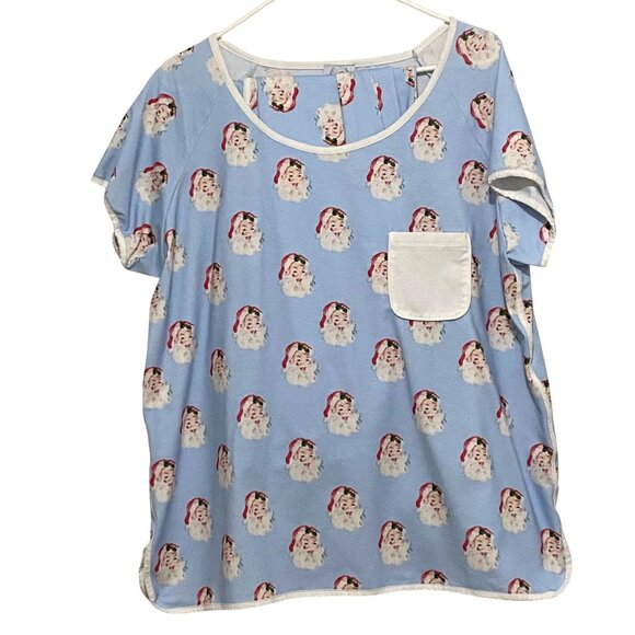 Little Lamb & Co Womens Pajama Top Pants Set XL Santa Claus Christmas Holiday - Picture 1 of 7